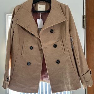 Thread & Supply Women's Tan Double-Breasted Peacoat